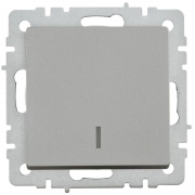 Выключатель 1-кл. СП BRITE ВС10-1-1-БрС 10А с инд. сталь IEK BR-V10-1-10-K46 BR-V10-1-10-K46