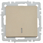 Выключатель 1-кл. СП BRITE ВС10-1-1-БрШ 10А с инд. шампань IEK BR-V10-1-10-K37 BR-V10-1-10-K37