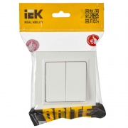 Выключатель 2-кл. СП BRITE ВСР10-2-0-БрБ 10А в сборе бел. IEK BR-V20-0-10-K01-F BR-V20-0-10-K01-F