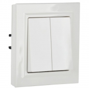 Выключатель 2-кл. СП BRITE ВСР10-2-0-БрБ 10А в сборе бел. IEK BR-V20-0-10-K01-F BR-V20-0-10-K01-F