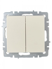 Выключатель проходной 2-кл. СП BRITE ВС10-2-6-БрКр 10А беж. IEK BR-V22-0-10-K10 BR-V22-0-10-K10