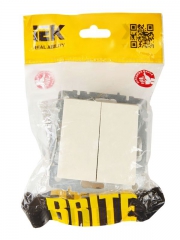 Выключатель проходной 2-кл. СП BRITE ВС10-2-6-БрКр 10А беж. IEK BR-V22-0-10-K10 BR-V22-0-10-K10