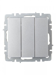 Выключатель 3-кл. СП BRITE ВС10-3-0-БрА 10А алюм. IEK BR-V30-0-10-K47 BR-V30-0-10-K47