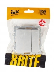 Выключатель 3-кл. СП BRITE ВС10-3-0-БрА 10А алюм. IEK BR-V30-0-10-K47 BR-V30-0-10-K47