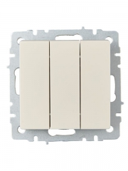 Выключатель 3-кл. СП BRITE ВС10-3-0-БрКр 10А беж. IEK BR-V30-0-10-K10 BR-V30-0-10-K10