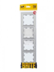 Рамка 4-м BRITE РУ-4-БрА алюм. IEK BR-M42-K47 BR-M42-K47