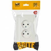 Розетка 2-м СП BRITE РС12-2-БрБ 10А в сборе без заземл. без защ. шторок бел. IEK BR-R20-10-K01-F BR-R20-10-K01-F