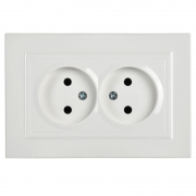 Розетка 2-м СП BRITE РС12-2-БрБ 10А в сборе без заземл. без защ. шторок бел. IEK BR-R20-10-K01-F BR-R20-10-K01-F