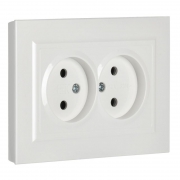 Розетка 2-м СП BRITE РС12-2-БрБ 10А в сборе без заземл. без защ. шторок бел. IEK BR-R20-10-K01-F BR-R20-10-K01-F