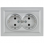 Розетка 2-м СП BRITE РС12-3-БрА 16А в сборе с заземл. без защ. шторок алюм. IEK BR-R21-16-K47-F BR-R21-16-K47-F