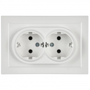 Розетка 2-м СП BRITE РС12-3-БрБ 16А в сборе с заземл. без защ. шторок бел. IEK BR-R21-16-K01-F BR-R21-16-K01-F