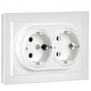 Розетка 2-м СП BRITE РС12-3-БрБ 16А в сборе с заземл. без защ. шторок бел. IEK BR-R21-16-K01-F BR-R21-16-K01-F