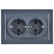 Розетка 2-м СП BRITE РС12-3-БрМ 16А в сборе с заземл. без защ. шторок маренго IEK BR-R21-16-K35-F BR-R21-16-K35-F