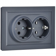 Розетка 2-м СП BRITE РС12-3-БрМ 16А в сборе с заземл. без защ. шторок маренго IEK BR-R21-16-K35-F BR-R21-16-K35-F