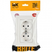 Розетка 2-м СП BRITE РСш12-3-БрБ 16А в сборе с заземл. защ. шторки бел. IEK BR-R24-16-K01-F BR-R24-16-K01-F