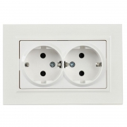 Розетка 2-м СП BRITE РСш12-3-БрБ 16А в сборе с заземл. защ. шторки бел. IEK BR-R24-16-K01-F BR-R24-16-K01-F