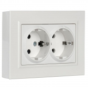 Розетка 2-м СП BRITE РСш12-3-БрБ 16А в сборе с заземл. защ. шторки бел. IEK BR-R24-16-K01-F BR-R24-16-K01-F