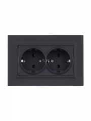 Розетка 2-м СП BRITE РСш12-3-БрГ 16А в сборе с заземл. защ. шторки графит IEK BR-R24-16-K53-F BR-R24-16-K53-F
