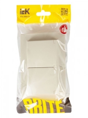 Розетка 2-м СП BRITE РСбш12-3-44-БрКр 16А в сборе IP44 с крышкой беж. IEK BR-R26-16-44-K10-F BR-R26-16-44-K10-F