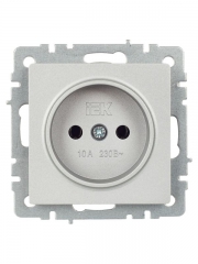 Розетка BRITE РС10-1-0-БрА 10А без заземл. без защ. шторок алюм. IEK BR-R10-10-K47 BR-R10-10-K47