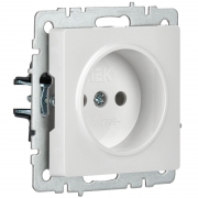 Розетка BRITE РС10-1-0-БрБ 10А без заземл. без защ. шторок бел. IEK BR-R10-10-K01 BR-R10-10-K01