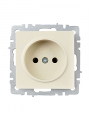 Розетка BRITE РС10-1-0-БрКр 10А без заземл. без защ. шторок беж. IEK BR-R10-10-K10 BR-R10-10-K10