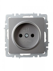 Розетка 1-м СП BRITE РС10-1-0-БрС 10А без заземл. без защ. шторок сталь IEK BR-R10-10-K46 BR-R10-10-K46