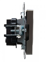 Розетка 1-м СП BRITE РС10-1-0-БрС 10А без заземл. без защ. шторок сталь IEK BR-R10-10-K46 BR-R10-10-K46