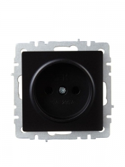 Розетка BRITE РС10-1-0-БрЧ 10А без заземл. без защ. шторок черн. IEK BR-R10-10-K02 BR-R10-10-K02