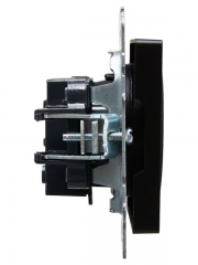 Розетка BRITE РС10-1-0-БрЧ 10А без заземл. без защ. шторок черн. IEK BR-R10-10-K02 BR-R10-10-K02