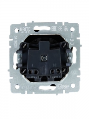 Розетка BRITE РС10-1-0-БрЧ 10А без заземл. без защ. шторок черн. IEK BR-R10-10-K02 BR-R10-10-K02