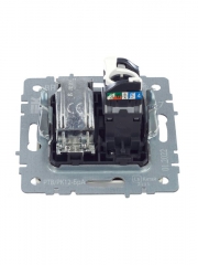 Розетка компьютерная + телевизионная 2-м Brite РТВ/РК12-БрА RJ45 кат.5E + TV алюм. IEK BR-AK20-1-K47 BR-AK20-1-K47