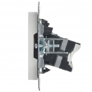 Розетка компьютерная + телевизионная 2-м Brite РТВ/РК12-БрБ RJ45 кат.5E + TV бел. IEK BR-AK20-1-K01 BR-AK20-1-K01