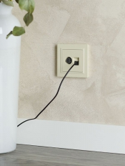 Розетка компьютерная + телевизионная 2-м Brite РТВ/РК12-БрКр RJ45 кат.5E + TV беж. IEK BR-AK20-1-K10 BR-AK20-1-K10