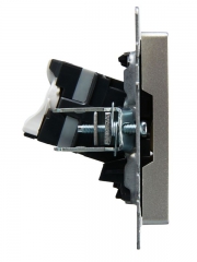 Розетка компьютерная двойная СП RJ45 кат.5E BRITE РК10-2-БрА алюм. IEK BR-K20-1-K47 BR-K20-1-K47