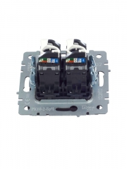 Розетка компьютерная двойная СП RJ45 кат.5E BRITE РК10-2-БрЧ черн. IEK BR-K20-1-K02 BR-K20-1-K02