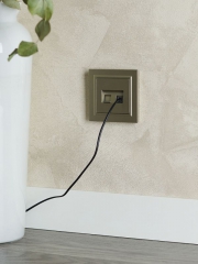 Розетка компьютерная двойная СП RJ45 кат.5E BRITE РК10-2-БрШ шампань IEK BR-K20-1-K37 BR-K20-1-K37