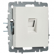 Розетка компьютерная СП RJ45 кат.5E BRITE РК10-БрБ бел. IEK BR-K10-1-K01 BR-K10-1-K01