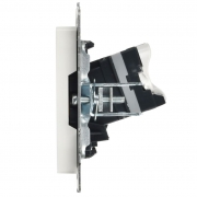 Розетка компьютерная СП RJ45 кат.5E BRITE РК10-БрБ бел. IEK BR-K10-1-K01 BR-K10-1-K01