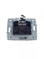 Розетка компьютерная СП RJ45 кат.5E BRITE РК10-БрС сталь IEK BR-K10-1-K46 BR-K10-1-K46