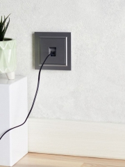 Розетка компьютерная СП RJ45 кат.5E BRITE РК10-БрС сталь IEK BR-K10-1-K46 BR-K10-1-K46