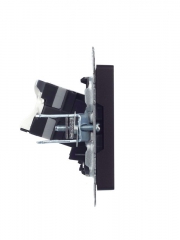 Розетка компьютерная СП RJ45 кат.5E BRITE РК10-БрЧ черн. IEK BR-K10-1-K02 BR-K10-1-K02