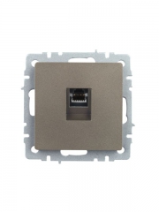 Розетка компьютерная СП RJ45 кат.5E BRITE РК10-БрШ шампань IEK BR-K10-1-K37 BR-K10-1-K37