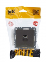 Розетка компьютерная СП RJ45 кат.5E BRITE РК10-БрШ шампань IEK BR-K10-1-K37 BR-K10-1-K37