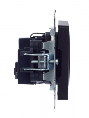 Розетка BRITE РС11-1-0-БрЧ 16А с заземл. без защ. шторки черн. IEK BR-R11-16-K02 BR-R11-16-K02