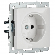 Розетка BRITE РС14-1-0-БрБ 16А с заземл. защ. шторки бел. IEK BR-R14-16-K01 BR-R14-16-K01