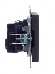 Розетка 1-м СП BRITE РС14-1-0-БрГ 16А с заземл. защ. шторки графит IEK BR-R14-16-K53 BR-R14-16-K53