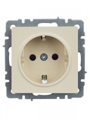 Розетка BRITE РС14-1-0-БрКр 16А с заземл. защ. шторки беж. IEK BR-R14-16-K10 BR-R14-16-K10