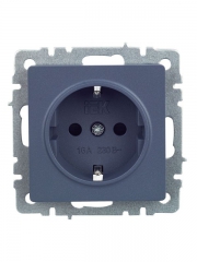 Розетка 1-м СП BRITE РС14-1-0-БрМ 16А с заземл. защ. шторки маренго IEK BR-R14-16-K35 BR-R14-16-K35
