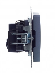 Розетка 1-м СП BRITE РС14-1-0-БрМ 16А с заземл. защ. шторки маренго IEK BR-R14-16-K35 BR-R14-16-K35